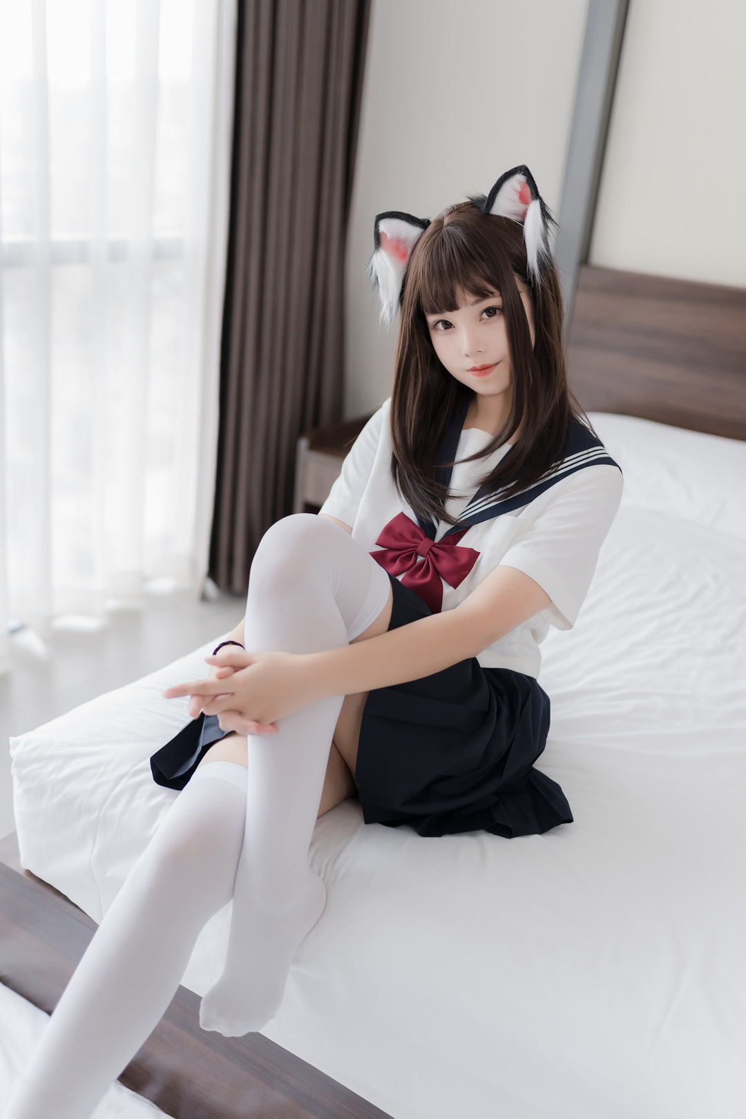 图片[7]-蜜汁猫裘的青春日记《猫耳JK》，自拍系列最新力作，纯真与时尚的完美融合！-爱看兔