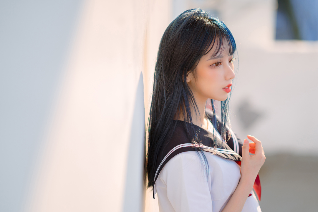 果咩酱w《JK制服》清新动人，唯美少女风心动必点！-爱看兔