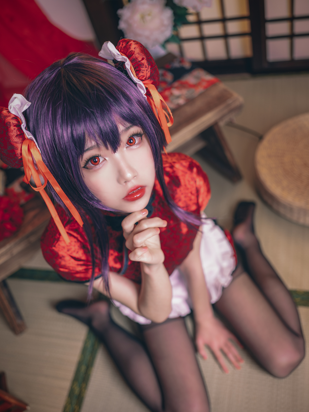 图片[2]-水淼aqua《霞之丘诗羽 旗袍》的旗袍自拍照，美得惊人点击即刻被俘虏！-爱看兔